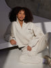 HALF ZIP SWEATER - CREAM MARLE