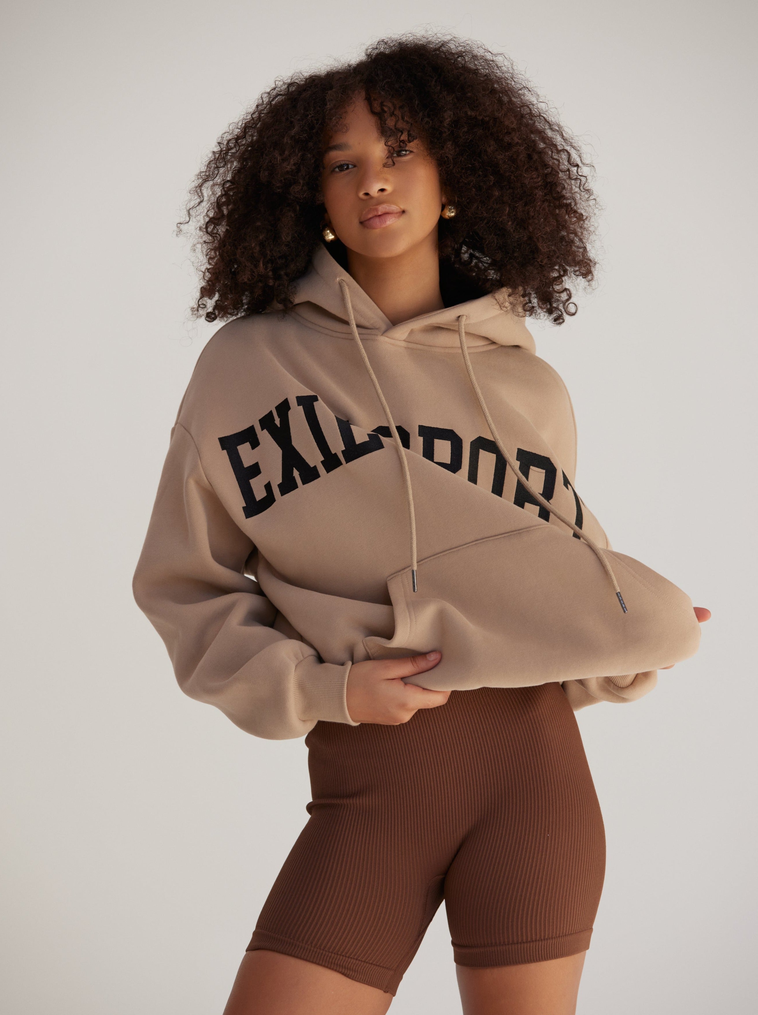 COLLEGE HOODIE - LATTE