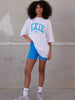 EXIE SPORT OVERSIZED TEE - WHITE/MALIBLUE