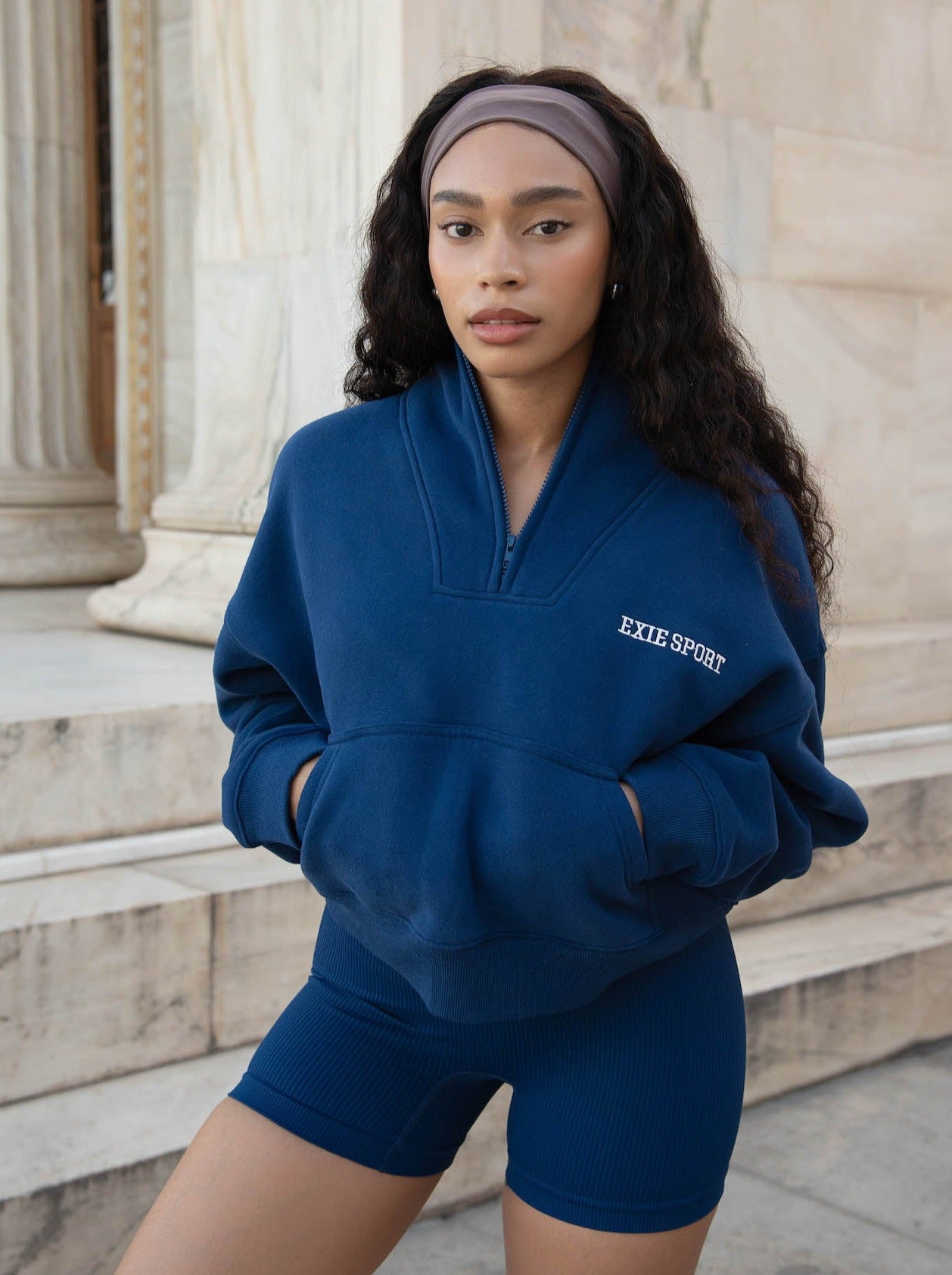 HALF ZIP SWEATER - NAVY