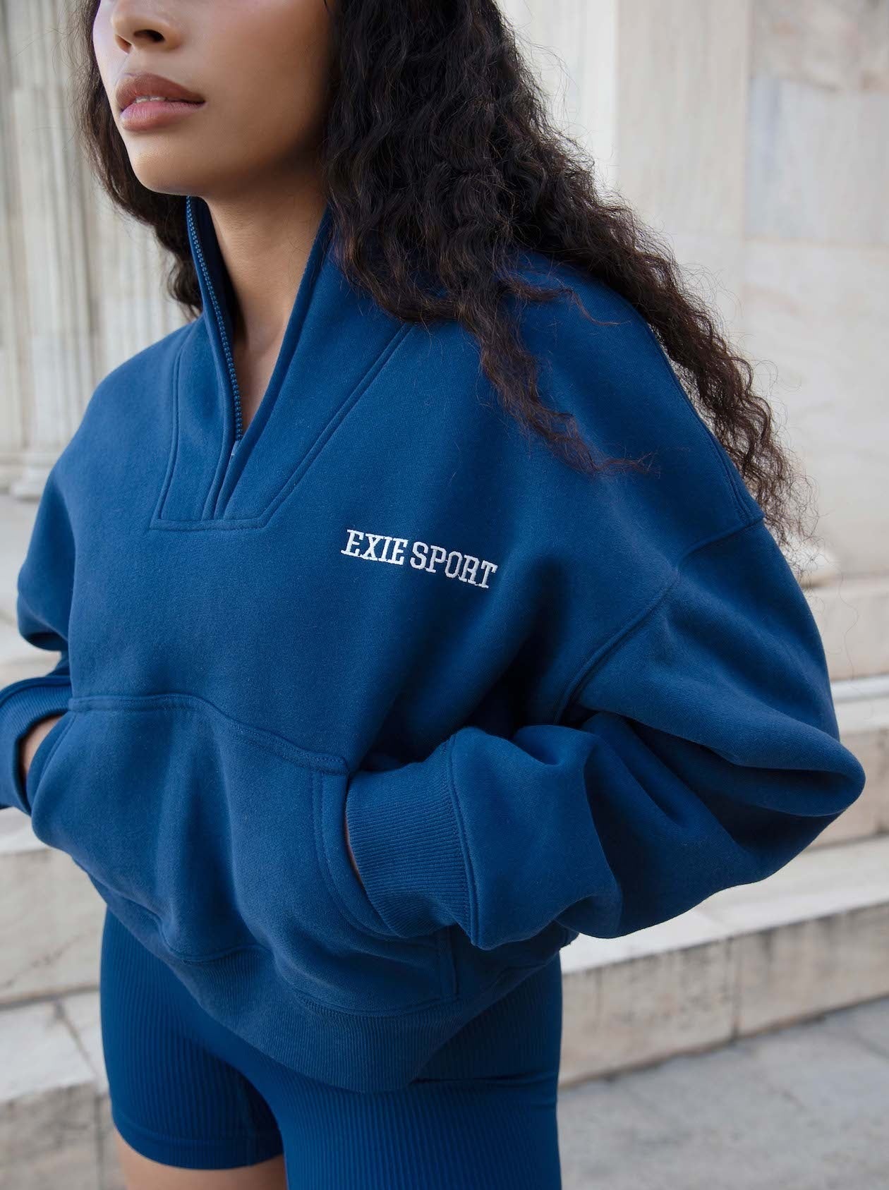 HALF ZIP SWEATER - NAVY