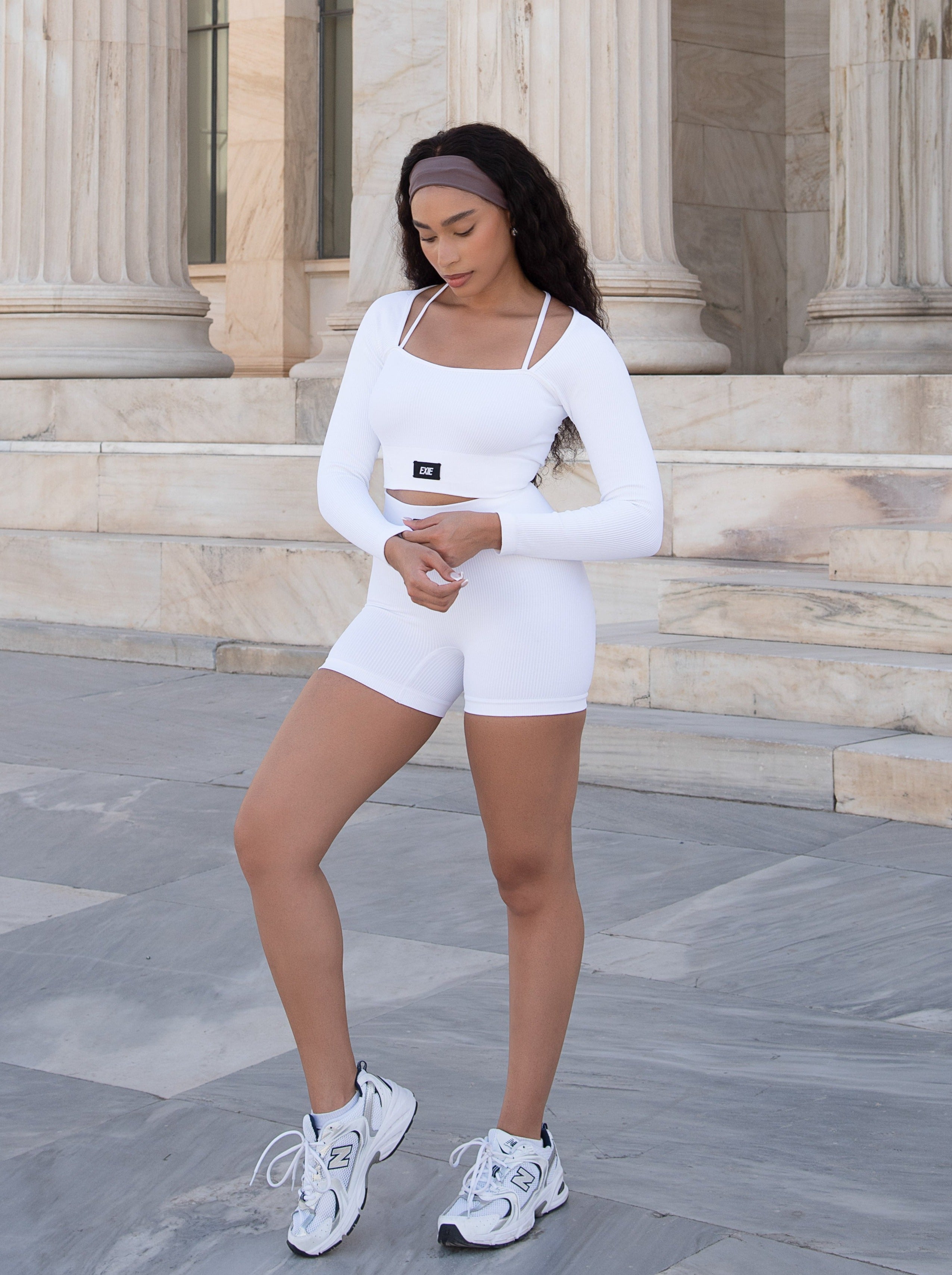 UPLIFT LONG SLEEVE TOP - WHITE