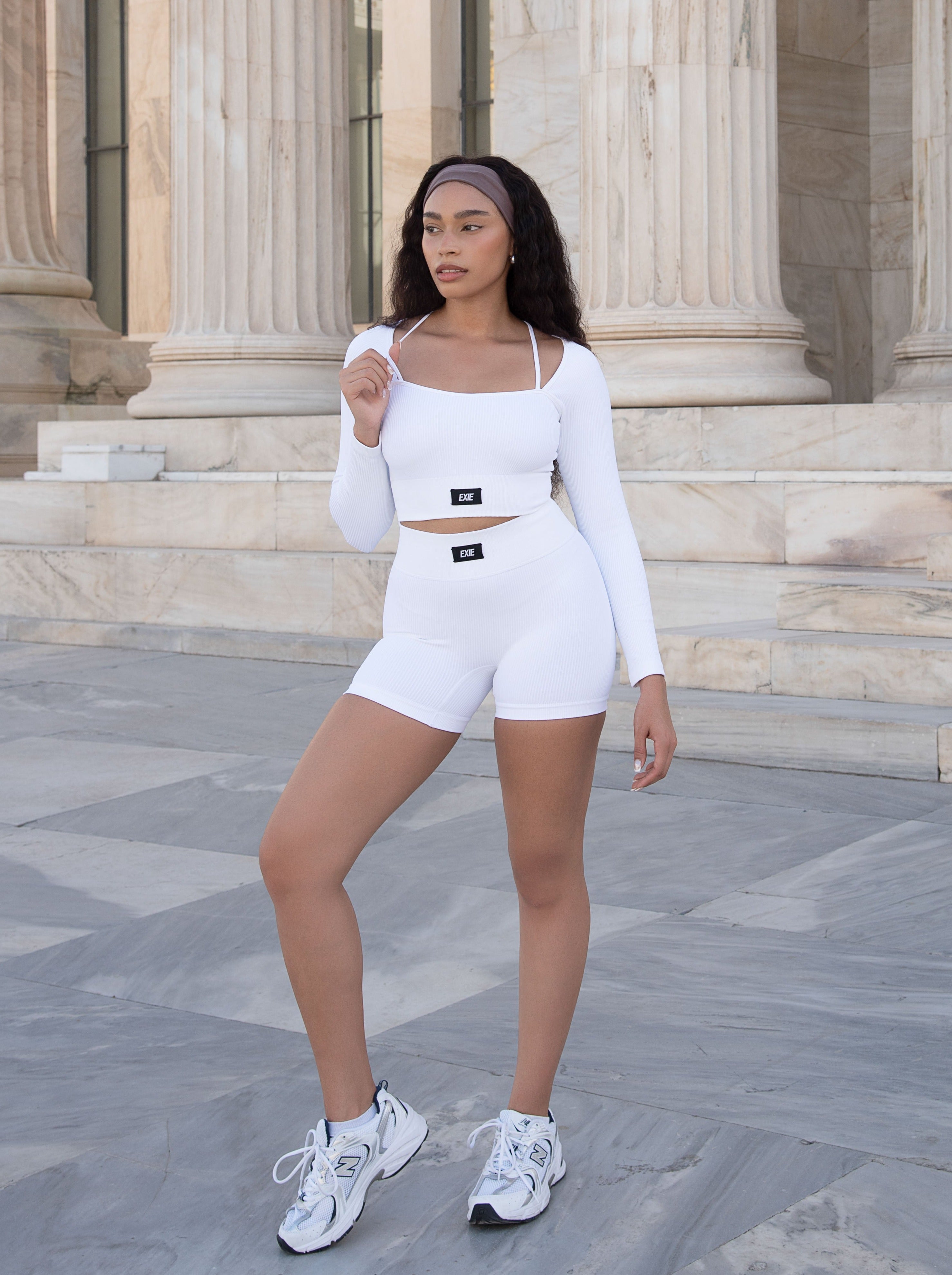 UPLIFT LONG SLEEVE TOP - WHITE