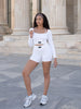 UPLIFT LONG SLEEVE TOP - WHITE