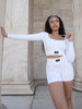 UPLIFT LONG SLEEVE TOP - WHITE