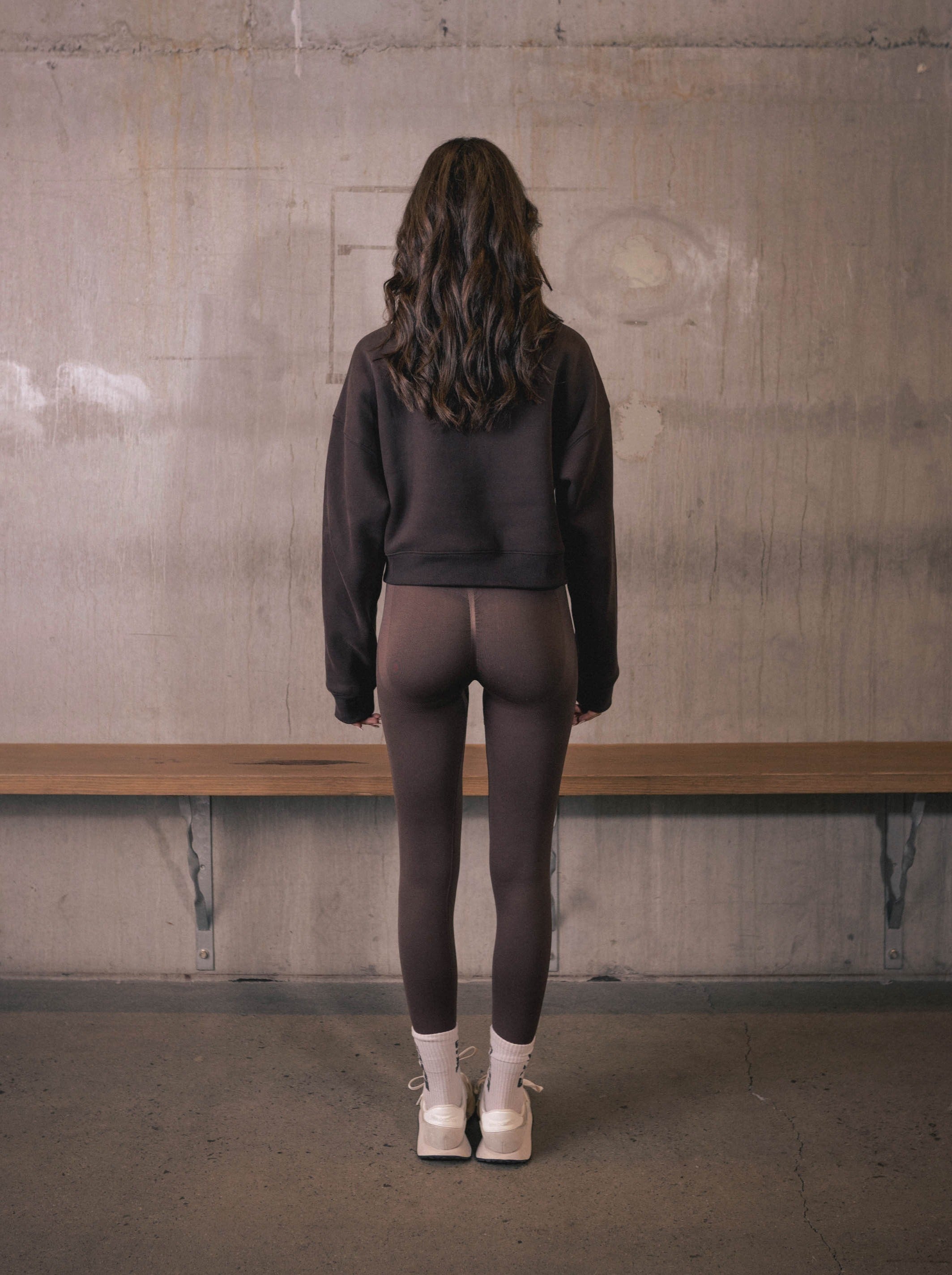 HALF ZIP SWEATER - ESPRESSO