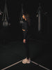 BEND LONG SLEEVE ZIP FRONT TOP - BLACK