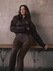 HALF ZIP SWEATER - ESPRESSO