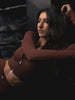 BEND LONG SLEEVE ZIP FRONT TOP - SIENNA