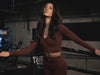 BEND LONG SLEEVE ZIP FRONT TOP - SIENNA