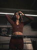 BEND LONG SLEEVE ZIP FRONT TOP - SIENNA