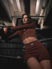 BEND LONG SLEEVE ZIP FRONT TOP - SIENNA